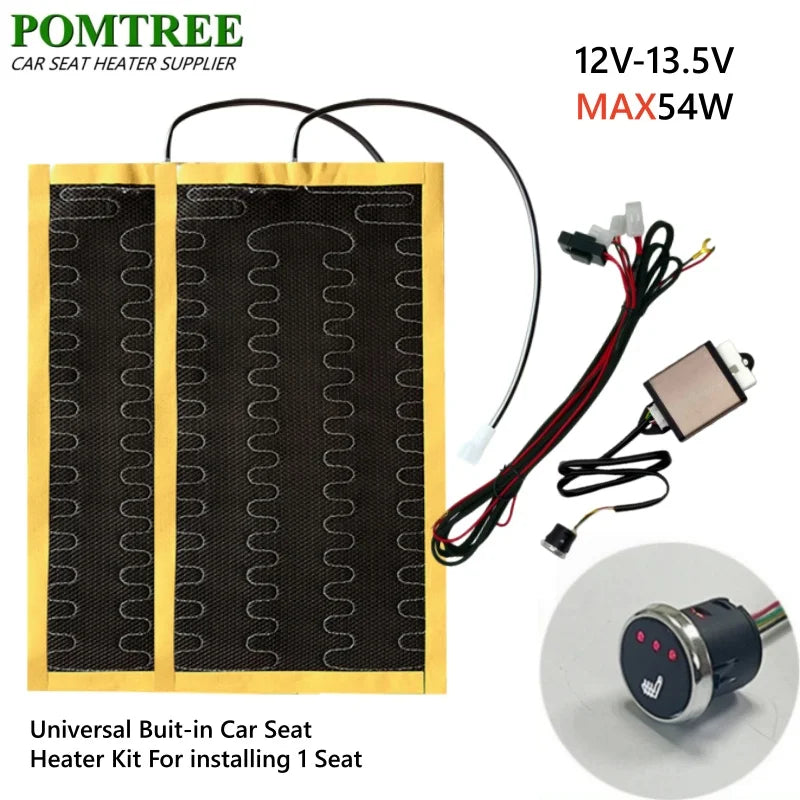 Nouveau Kit de chauffage de siège de voiture intégré adapté aux 1/2 sièges, 12V 2/4 pièces tampons chauffants universels en fil d'alliage 3 niveaux interrupteur chauffant à double commande