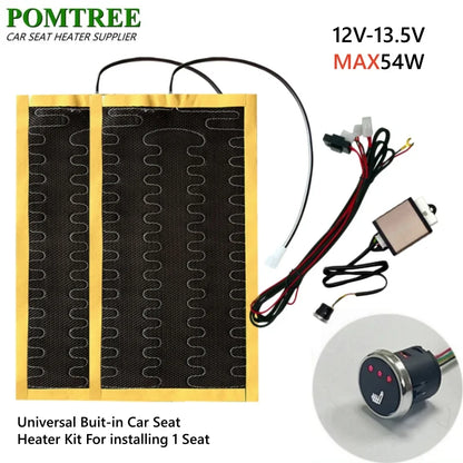 Nouveau Kit de chauffage de siège de voiture intégré adapté aux 1/2 sièges, 12V 2/4 pièces tampons chauffants universels en fil d'alliage 3 niveaux interrupteur chauffant à double commande