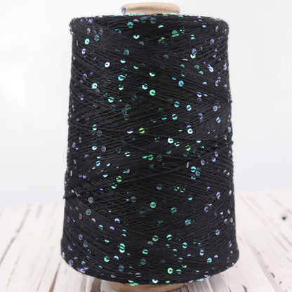   Блэк – fil de coton à paillettes, 100g, 800M, 3mm, décoration tricotée, crochet à la main, tricot jaune