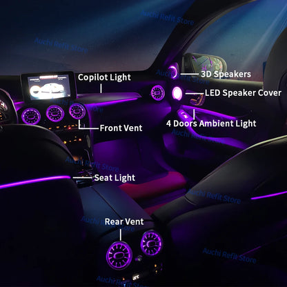 Lumières d'ambiance LED 3/64 couleurs, pour Mercedes Benz W205 X253 classe C GLC coupé C43 C63s, Instrument intérieur, lampe décorative, rénovation