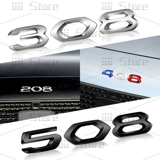 Autocollant 3D en métal chromé pour voiture, autocollant latéral de garde-boue de coffre arrière, accessoires automobiles pour Peugeot 208 308 408 508 GT RCZ