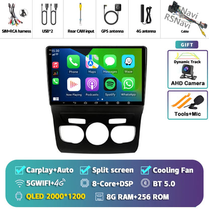 Android 15 Carplay DSP WIF + 4G autoradio GPS lecteur multimédia pour citroën C4 C4L DS4 2013 2014 2015 2016 2017 caméra stéréo 360