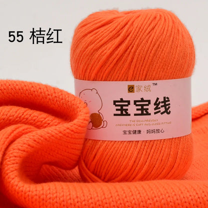 Fil spécifique pour bébé 50g, coton de lait protéiné en soie, fil de matériel de poupée de pull de chapeau tissé à la main, doux pour la peau avec une élasticité