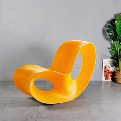 Chaise longue en plastique légère et luxueuse, Chaise à bascule d'extérieur moderne, créative, paresseuse, pour loisirs, maison, balcon, salon