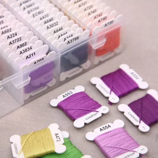Fil à broder en coton multicolore, 40/80/120 couleurs, pour bricolage, pour coudre, ensemble de fils à broder avec boîte de rangement