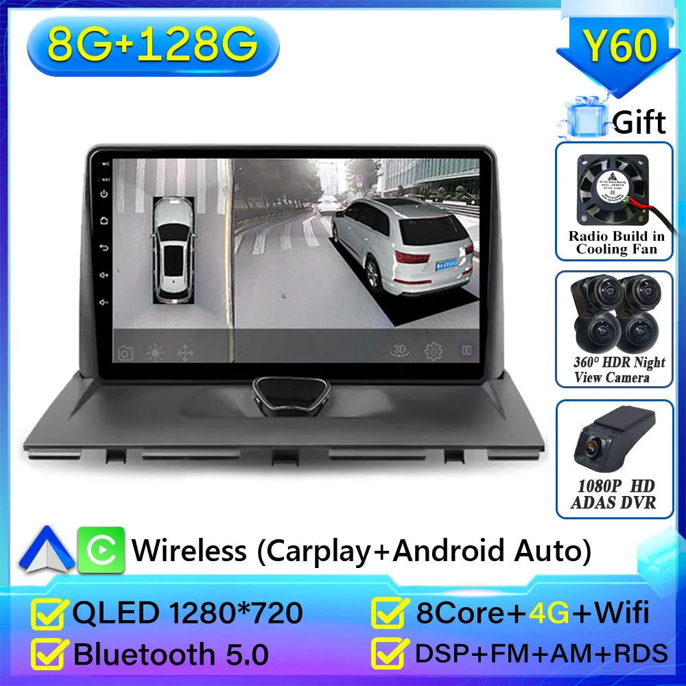 Autoradio Carplay pour KIT Rods 2 G9, Cristaux en Jumpy, Fiat Scudo, Toyota Proace 2007-2017, Navigation GPS, No 2Din, 4G