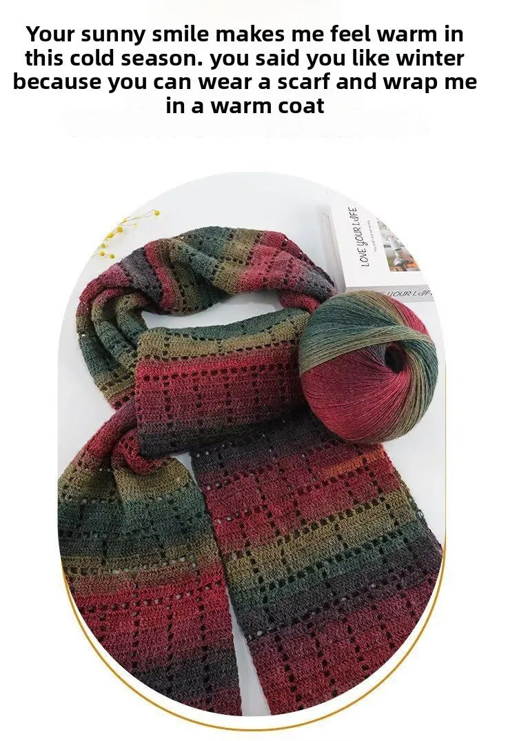 Fil de laine arc-en-ciel 200 g/ensemble, pour tricoter, châles, écharpes, pulls, vestes, chapeaux, bricolage, fil de teinture à Segment doux et confortable