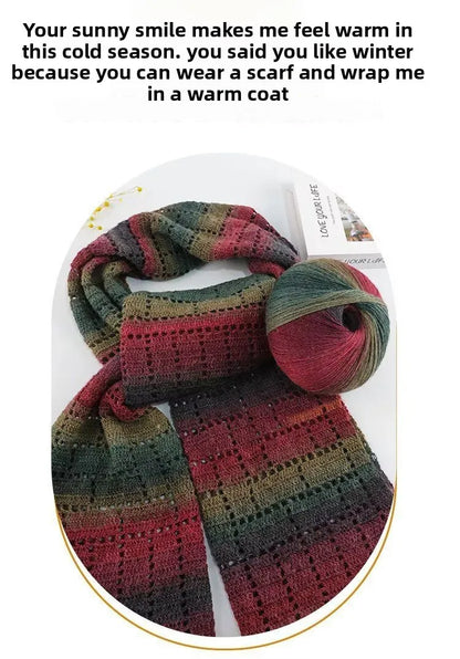 Fil de laine arc-en-ciel 200 g/ensemble, pour tricoter, châles, écharpes, pulls, vestes, chapeaux, bricolage, fil de teinture à Segment doux et confortable