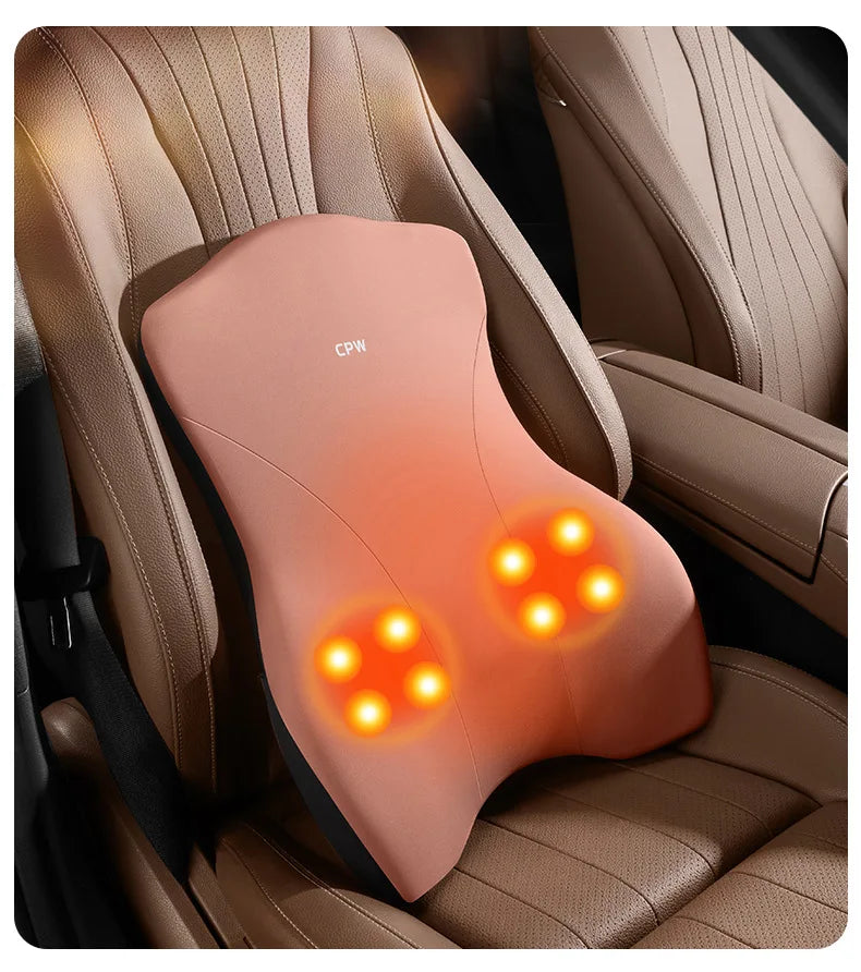 Coussin de dossier électrique pour siège de voiture, massage, sauna, soutien lombaire, vibration de la taille, oreiller cervical, accessoires intérieurs