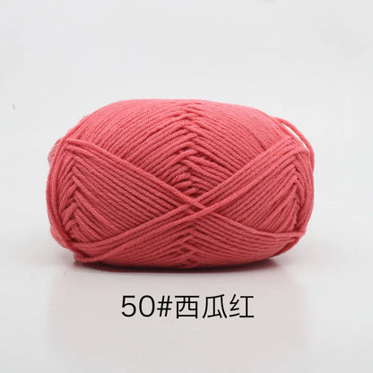 40-50 جم/المجموعة خيوط قطنية حليبية 4 طبقات (80%) للحياكة، صبغة لانا لعمل الكروشيه اليدوي، سترة قبعة دمى بسعر منخفض