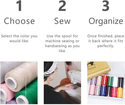 12 pièces fils à coudre tout usage en Polyester pré-enroulé Machine à broder et à coudre bricolage fil à broder fil à coudre 380Yards