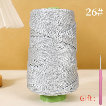 Corde légère au crochet, 250g, 3mm, fil creux cool au crochet, chapeau de soleil d'été, tricot à la main, fils épais, sac, coussin de chapeau