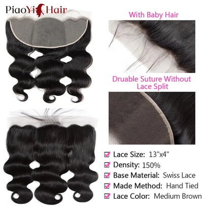 Vague de corps 13x6 13X4 HD dentelle frontale brésilienne cheveux humains pré-épilés 4x4 5x5 dentelle transparente 2x6 Hd dentelle fermeture cheveux humains