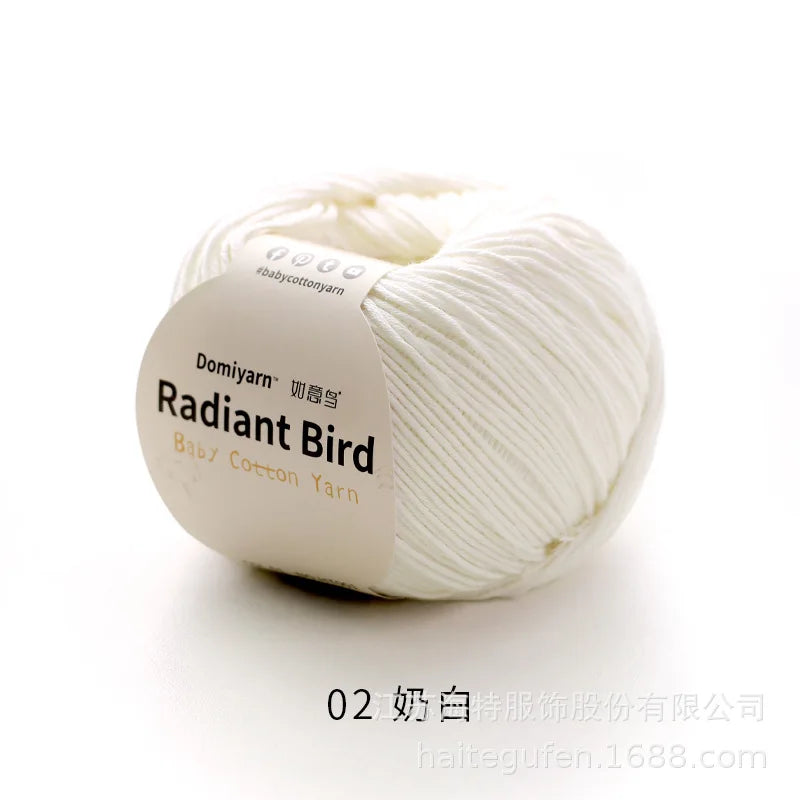 Fil de coton pur 100% biologique, fil pour bébé 50g pour tricoter, crochet et artisanat, crochet tissé à la main, pull, chapeau, fil d'écharpe