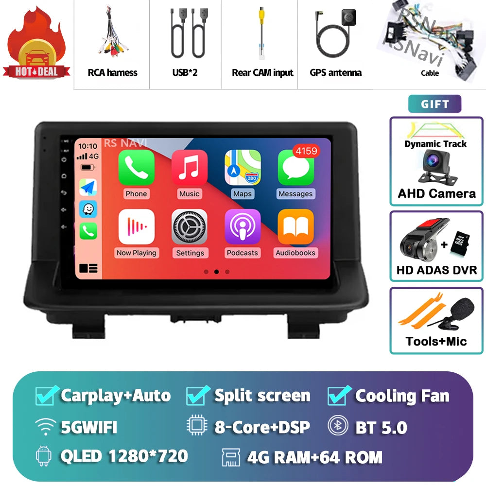 Android 15 sans fil CarPlay Auto autoradio pour Audi Q3 2012-2018 DSP lecteur vidéo multimédia GPS stéréo Autoradio unité principale WIFI