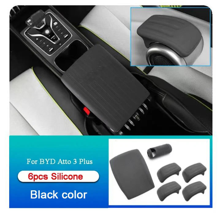 Couvercle de Protection en Silicone pour main courante de porte BYD Atto 3 Yuan Plus 2022 – 2023, boîte d'accoudoir de changement de vitesse, Protection intérieure de voiture