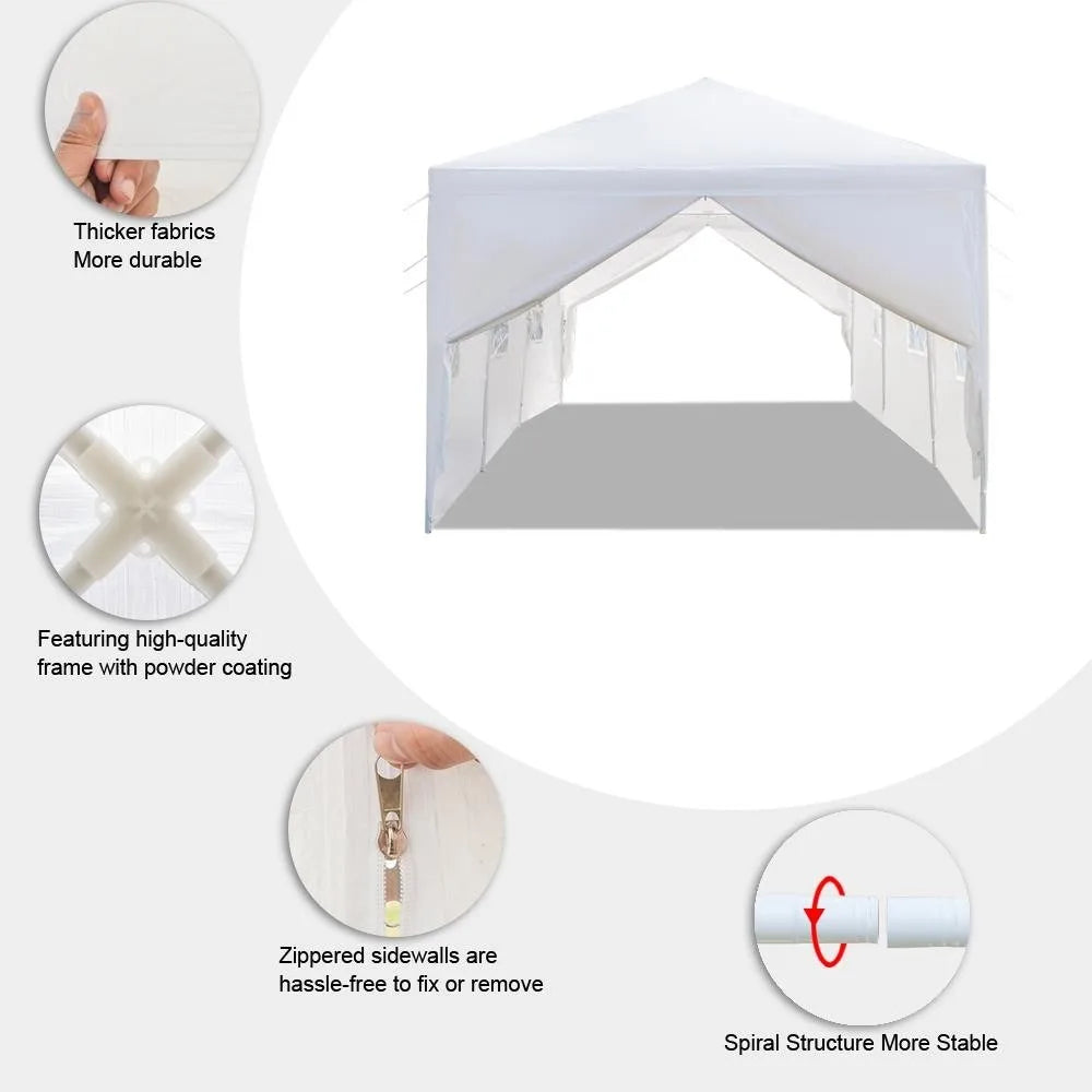 Nouvelle Tente de Réception Extérieure 3x9m pour Mariages, Événements et Traiteur avec 8 Murs