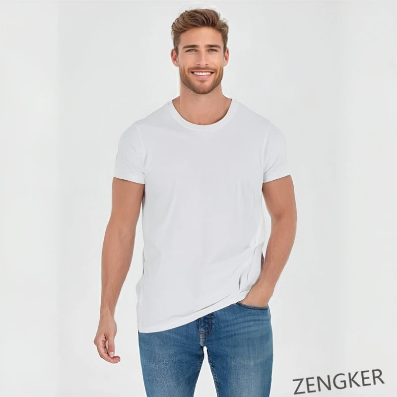 T-shirt d'été à manches courtes pour hommes, col rond, demi-manches, grande taille, en coton, couleur unie, hauts surdimensionnés 12XL, 10XL 9XL