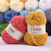 Fil Chenille doux et fin en velours de corail, 50g/paquet, fils de serviette pour tricoter, fil au Crochet, tricot à la main, poupées de bricolage