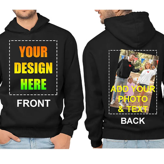 Chemises de ville ajoutez votre propre conception de texte personnalisé personnalisé avant et arrière sweat à capuche fête d'anniversaire personnalisation vêtements