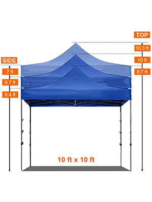SucceBuy 10x10 Pop Up auvent tente extérieure dix avec parois latérales amovibles et sac à roulettes abri portable instantané pour camp de fête