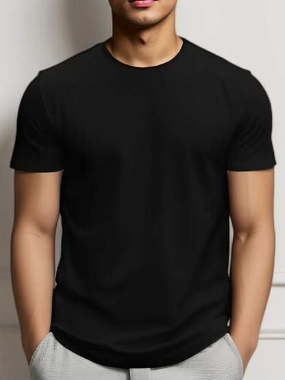 T-shirt à manches courtes et col rond pour homme, Style Simple, décontracté, dessin animé, couleur unie, confortable, pyjama pour la maison, vêtements d'extérieur d'été