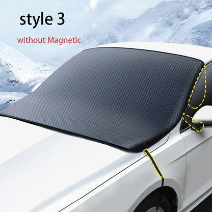 Couverture de neige magnétique pour voiture, couverture de pare-brise avant de voiture, pare-soleil extérieur, Protection contre la neige, demi-couverture de pare-brise