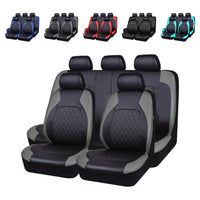 Ensemble complet de housses de siège de voiture, 9 pièces, housses de Protection imperméables et antidérapantes en cuir PU, accessoires universels pour camions et Van SUV