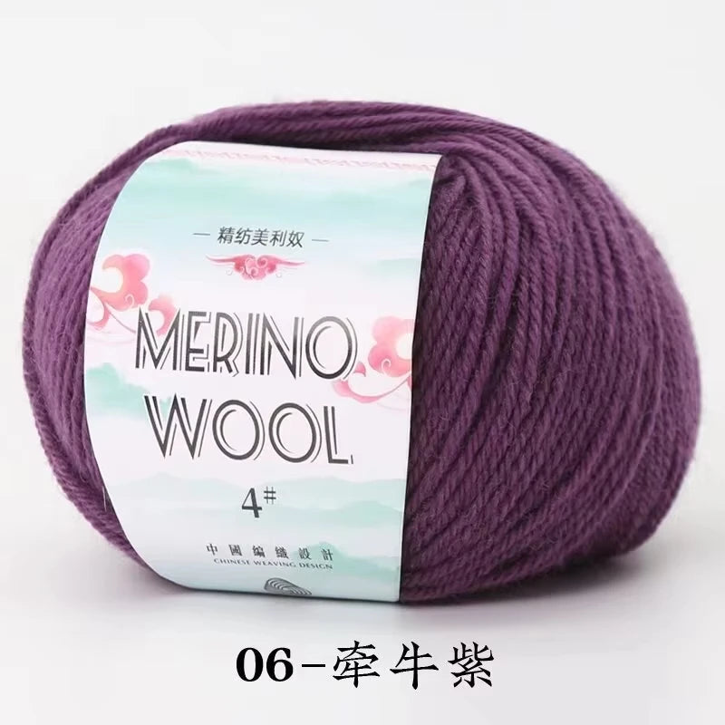 Rouleau de fil de laine mérinos pour bébé, 50 g/rouleau, 130 M/rouleau, bricolage tricoté à la main, écharpe au Crochet, vêtements, chapeaux