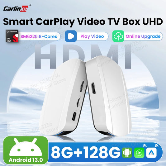 Carlinkit-Smart CarPlay Ai Box, Android 13, Qualcomm SM6225 2026 , 8 cœurs, sans fil, Auto et CarPlay, GPS, Prometteur, 8G + 128G, 660