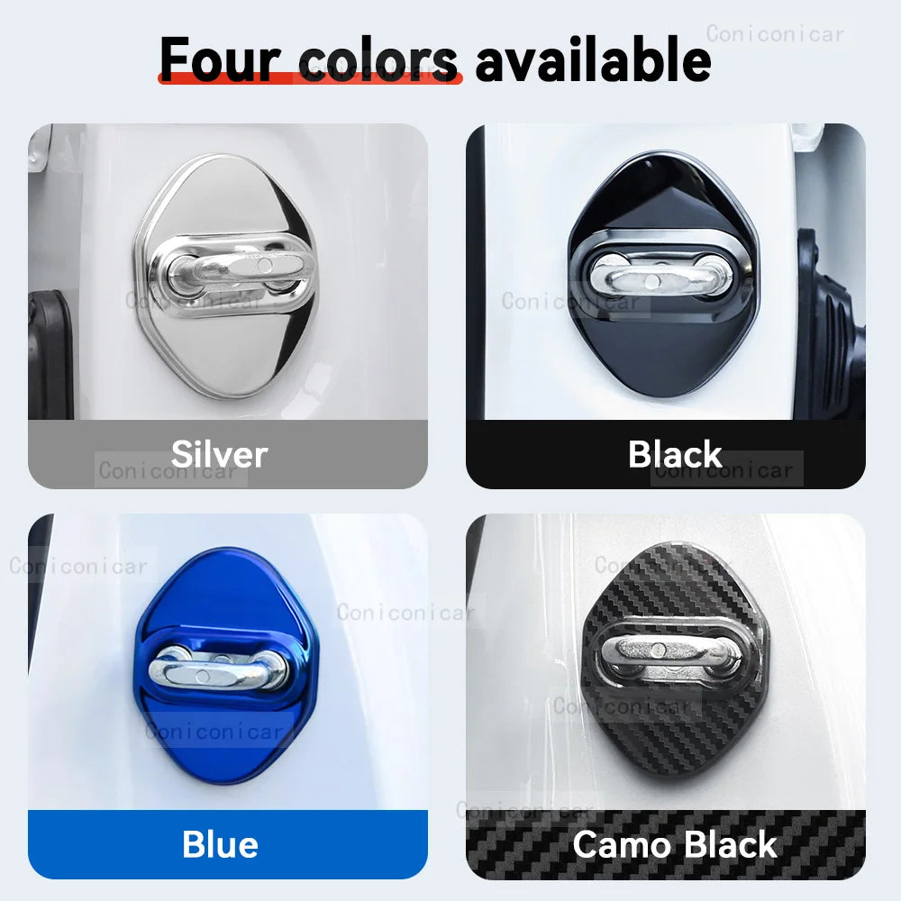 Pour ZEEKR 7X EV 2025 2026 accessoires serrure de porte de voiture protéger couvercle emblèmes boîtier en acier inoxydable décoration Protection