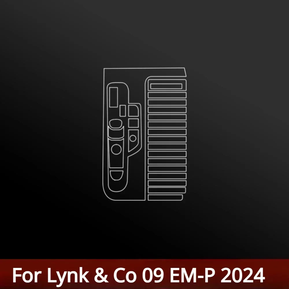 Film transparent en TPU pour accessoires d'intérieur Lynk & Co 09 EM-P 2024, panneau d'engrenage, Console centrale GPS, Protection PPF anti-rayures