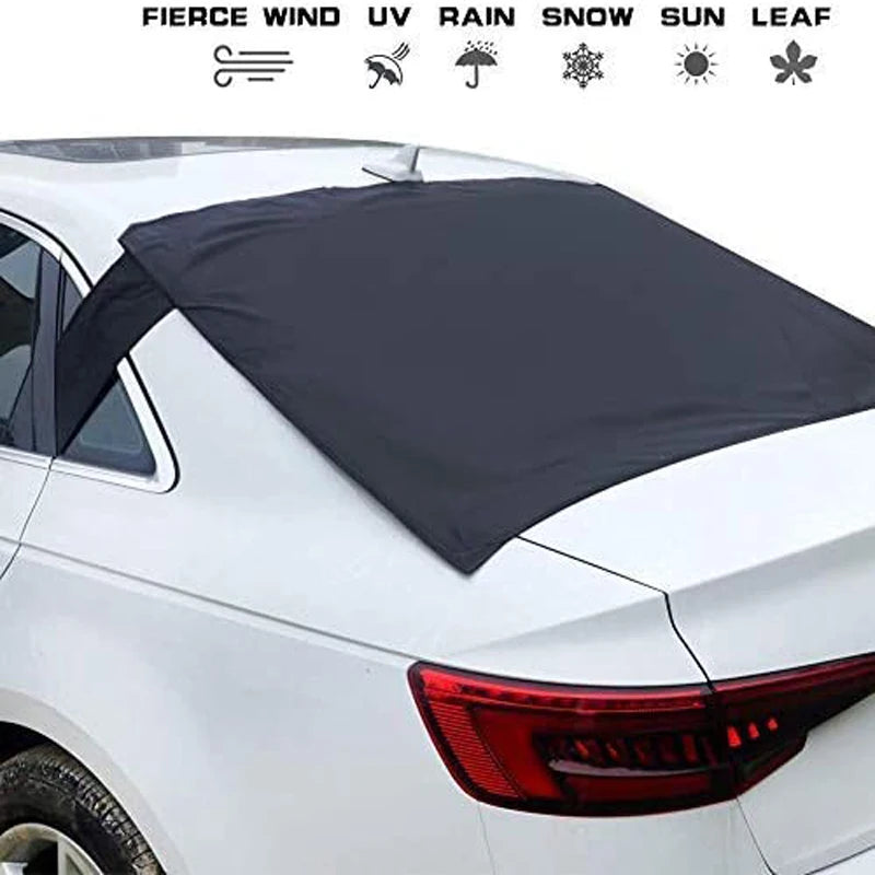 Couverture universelle de pare-brise avant de voiture en tissu Oxford, couverture de pare-brise de voiture avec bande réfléchissante, couverture de neige d'hiver
