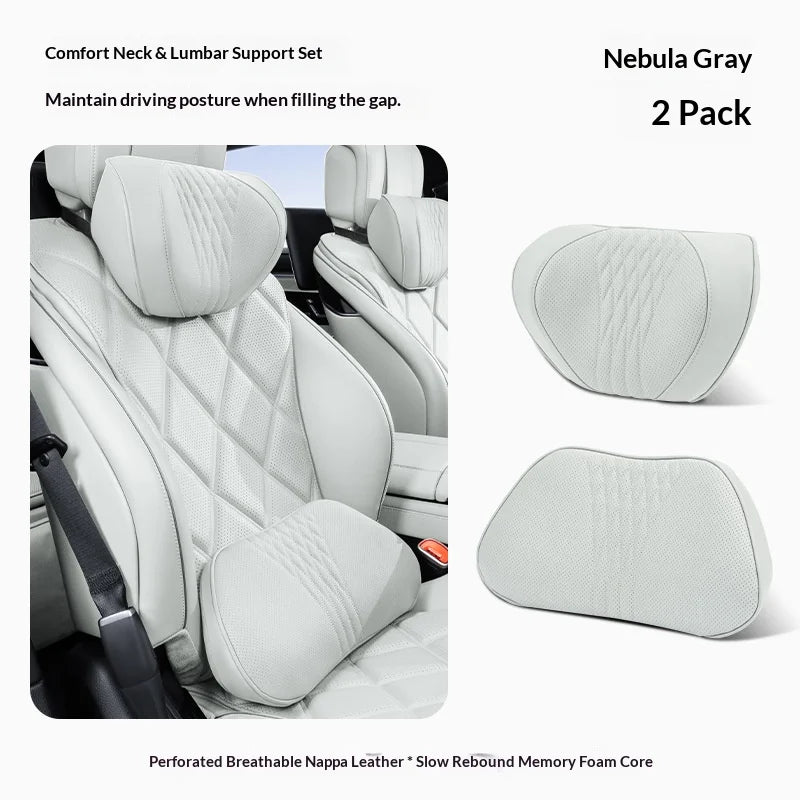 Coussin de nuque et de soutien lombaire pour voiture, universel toutes saisons, coussin lombaire respirant avec contour ergonomique pour la taille