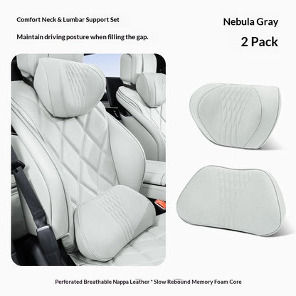 Coussin de nuque et de soutien lombaire pour voiture, universel toutes saisons, coussin lombaire respirant avec contour ergonomique pour la taille
