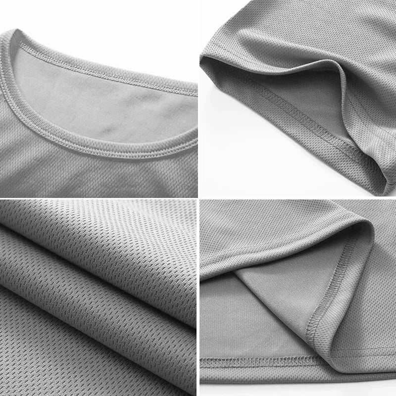 T-shirt en maille à manches courtes pour hommes, séchage rapide, uni, respirant, course à pied, gym, fitness, vêtements de sport, entraînement en Y, été