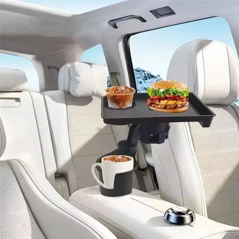 Plateau porte-gobelet universel pour voiture de haute qualité - 360 °     Organisateur rotatif réglable à double tasse