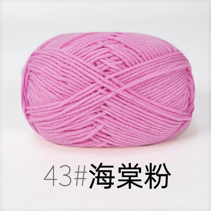 Fil de Lanas teint en coton au lait, 86 couleurs, 4 plis, pour bébé, chapeau, écharpe, pull, poupées, artisanat fait à la main