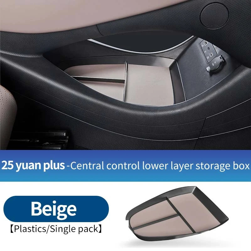 صندوق تخزين سفلي لوحدة التحكم المركزية للسيارة Byd Yuan Plus Atto 3 2022 – 2023، حقيبة تنظيم، ملحقات مقاومة للخدش والتآكل