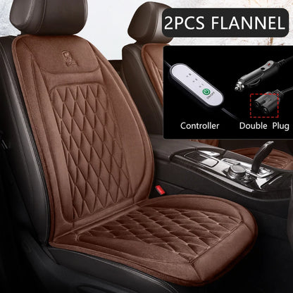 Coussin chauffant pour siège de voiture, en flanelle, 12V, universel, pour l'hiver siege chauffant voiture siège chauffant voiture