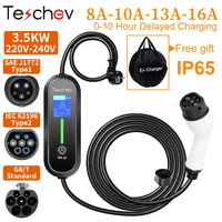 Chargeur EV Portable Type2 IEC 62196 / GB/T, connecteur 3,5 kw 16a, 1 Phase, Station de charge murale pour véhicule électrique