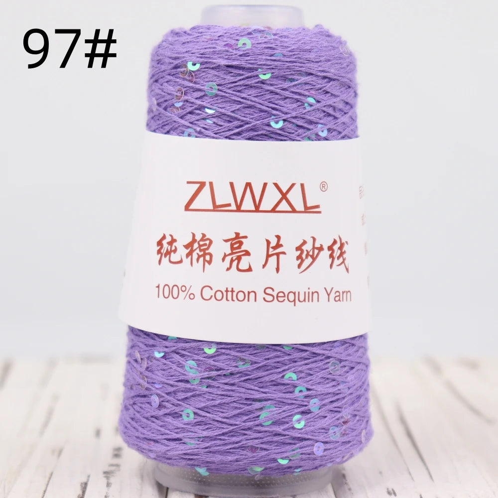   Блэк – fil de coton à paillettes, 100g, 800M, 3mm, décoration tricotée, crochet à la main, tricot jaune