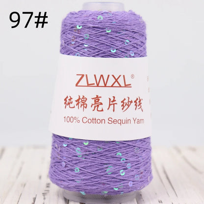   Блэк – fil de coton à paillettes, 100g, 800M, 3mm, décoration tricotée, crochet à la main, tricot jaune