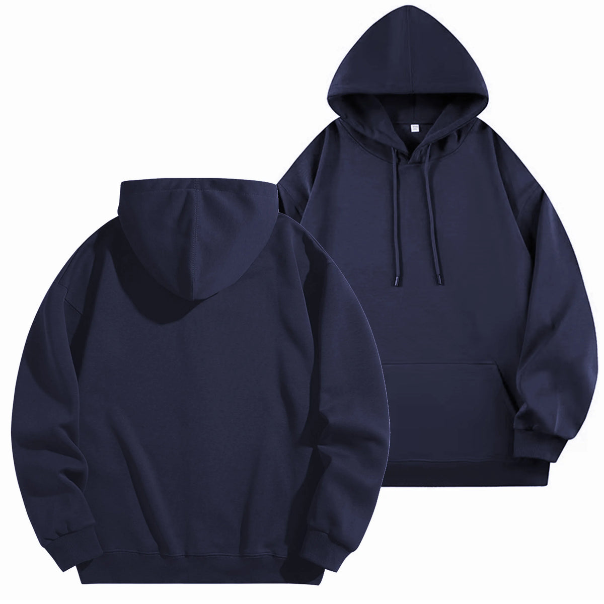 Bricolage LOGO personnalisé pur coton automne et hiver mode décontracté hommes et femmes à manches longues hauts noir sweat à capuche pull