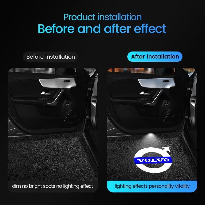 Lumière de Projection LED pour porte de voiture, lumière de bienvenue pour Volvo XC90 V90 V60 XC60 V40 S80 S60 S90 C40 XC40 V70 XC70 C30 C70 E