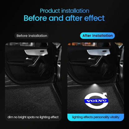 Lumière de Projection LED pour porte de voiture, lumière de bienvenue pour Volvo XC90 V90 V60 XC60 V40 S80 S60 S90 C40 XC40 V70 XC70 C30 C70 E