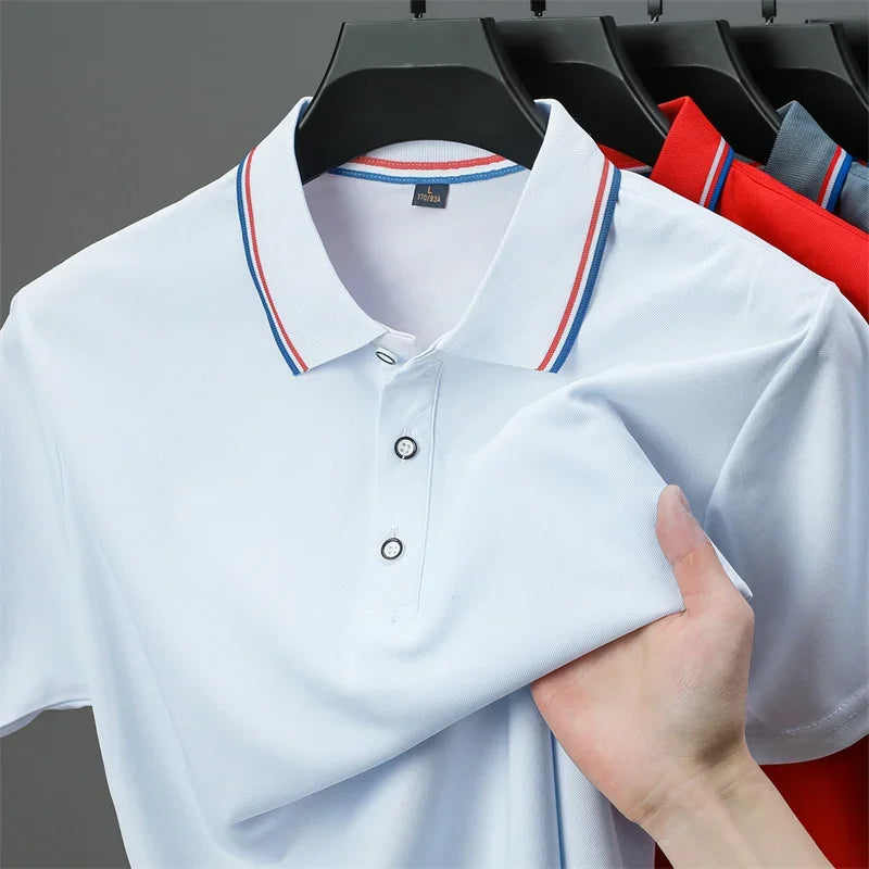 Polo décontracté à manches courtes pour hommes, couleur unie, haut polyvalent, à la mode et confortable, nouvelle collection été 2025