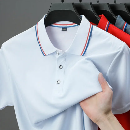 Polo décontracté à manches courtes pour hommes, couleur unie, haut polyvalent, à la mode et confortable, nouvelle collection été 2025