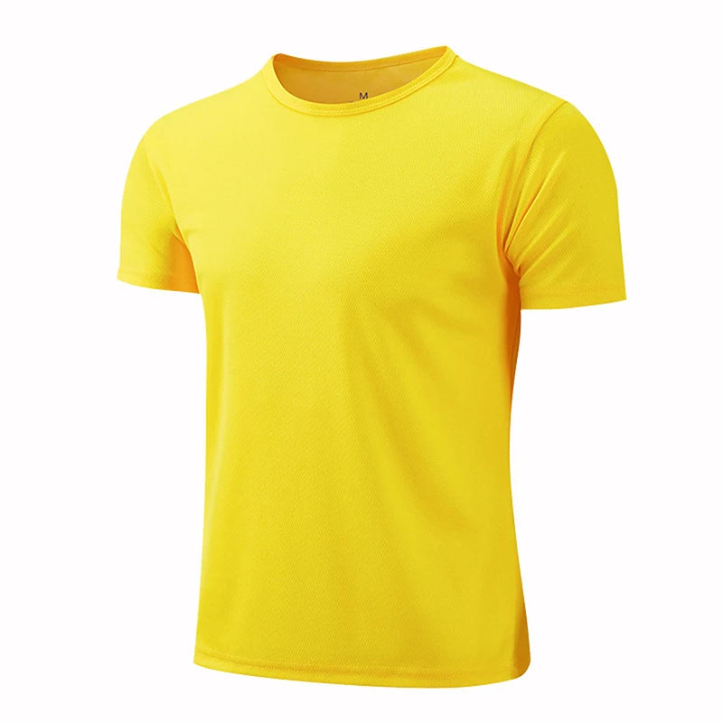 T-shirt de sport à manches courtes à séchage rapide pour hommes et femmes, maillot de gym, chemise de fitness, t-shirt de course, vêtements de sport respirants pour adolescents