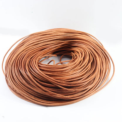 Cordons ronds en cuir de vache véritable, 2 à 5 mètres/lot, 1 à 5mm, pour la fabrication d'ornements, artisanat, vêtements, accessoires de charme